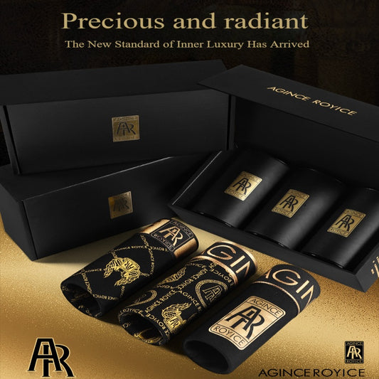 AG Men’s Boxer Briefs Gift Set｜7A Breathable, Antibacterial Mid-Rise Boxer Shorts with Fashion Letter & Number Print –Luxury Edition