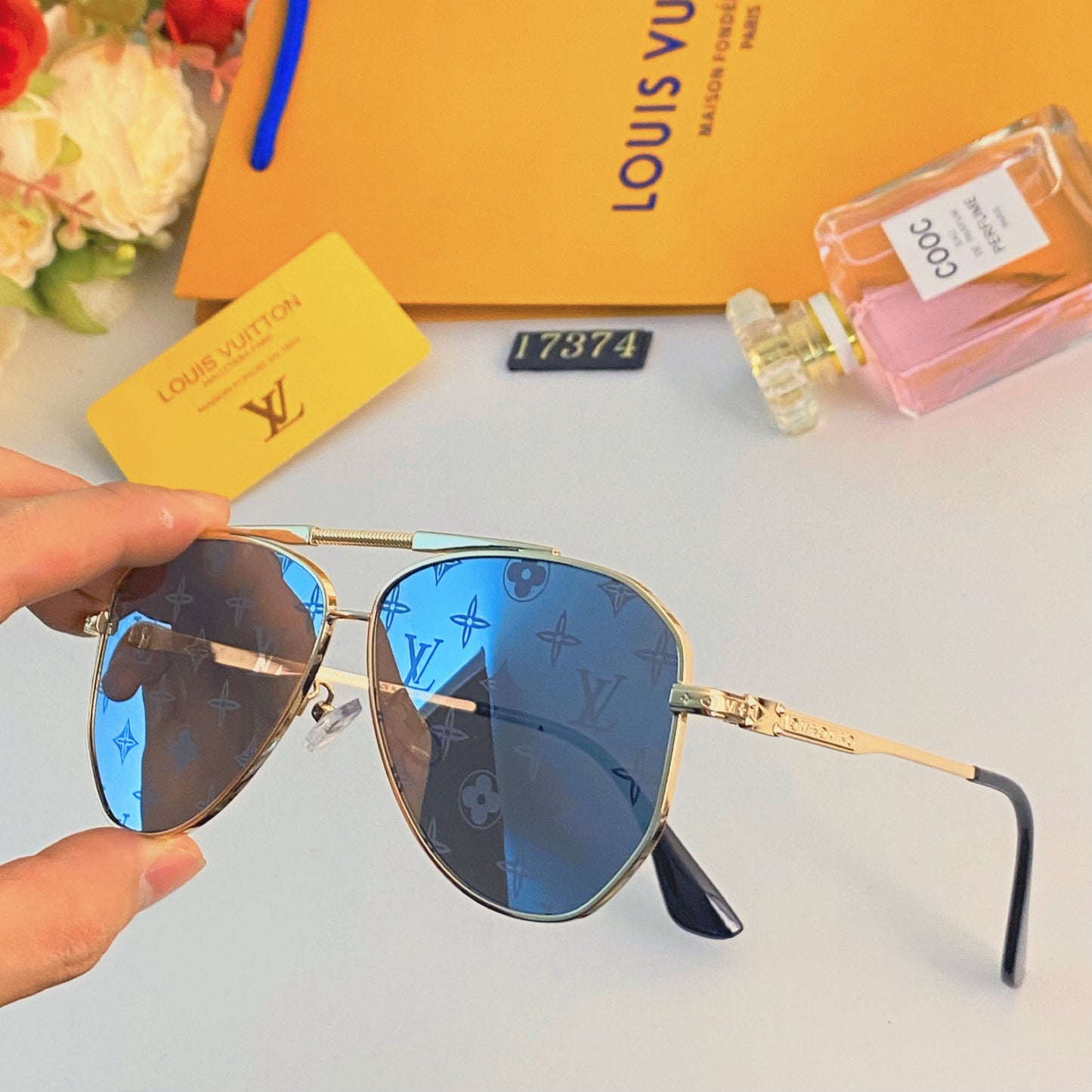 LV popular printed sunglasses-227